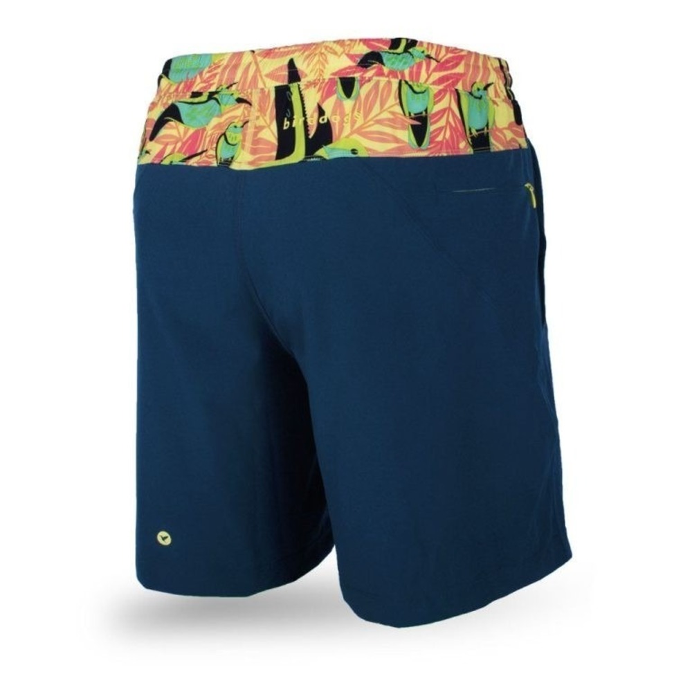 Birddogs Pedro Picasso Shorts Men's Large L Navy Floral Lined Stretch Athleisure